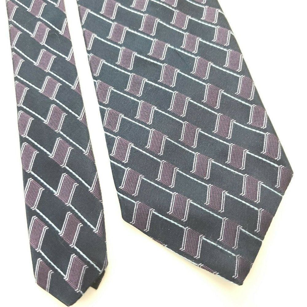 Joe Joseph Abboud Woven Purple Silk Tie‎